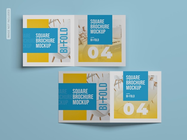 Square bifold brochure mockup