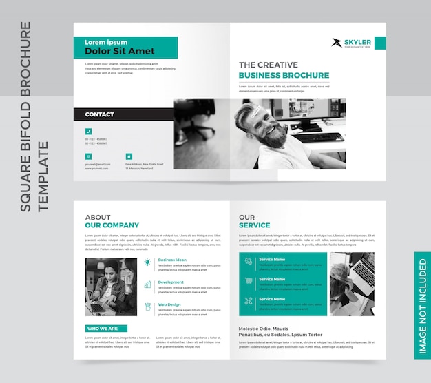 PSD square bifold brochure template