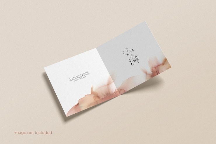 Square bifold greeting card mockup