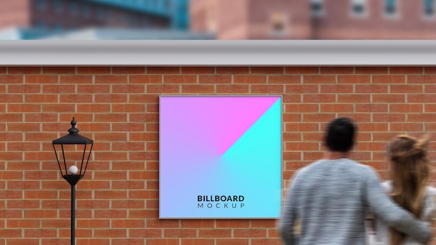 Square billboard mockup design template