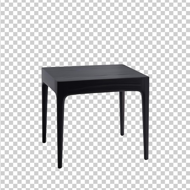 Square black table with minimalist design