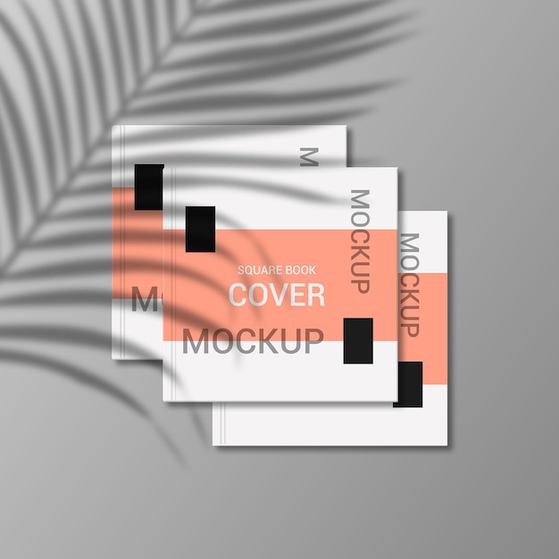 Square book cover mockup design