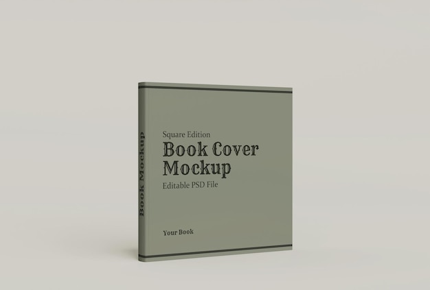 PSD square book cover mockup template