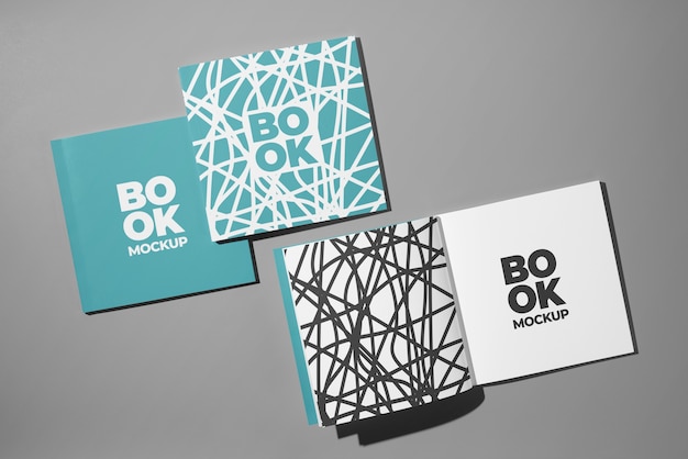 Square book or magazine mock-up design