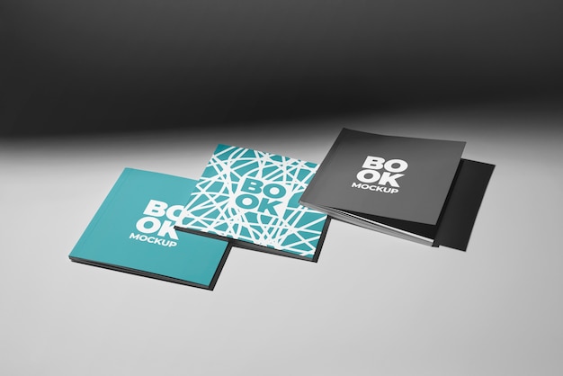 PSD square book or magazine mock-up design
