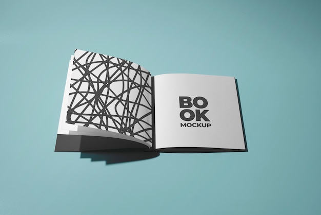 PSD square book or magazine mock-up design