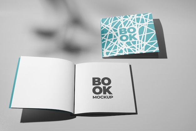 PSD square book or magazine mock-up design