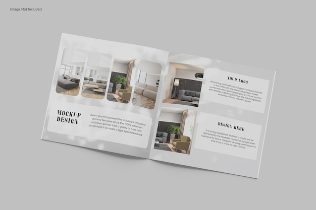 PSD square book magazine mockup