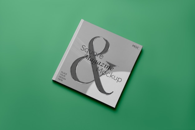 Square book mockup design