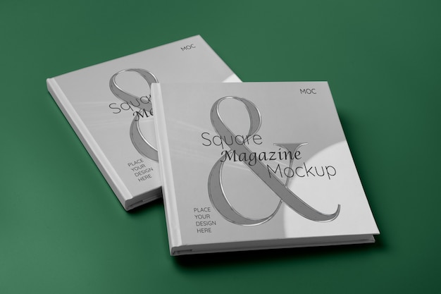 PSD square book mockup design