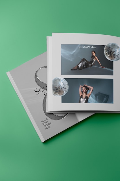 PSD square book mockup design