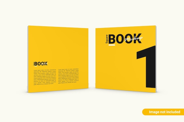 Square book mockup isolated