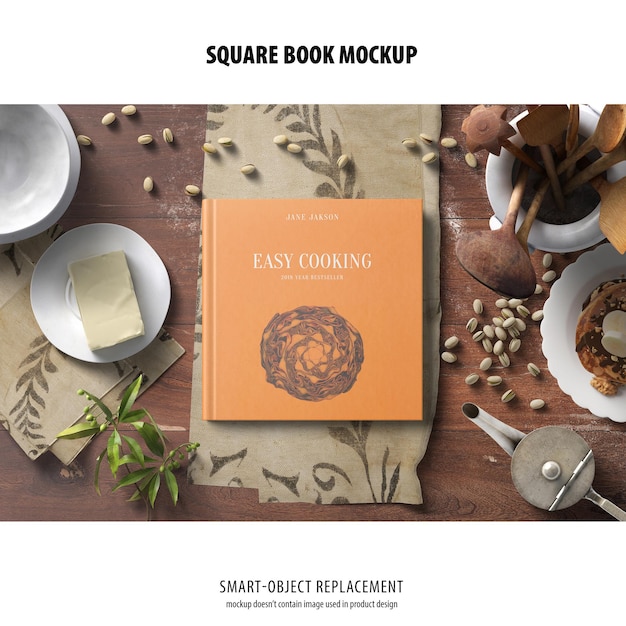 PSD square book mockup