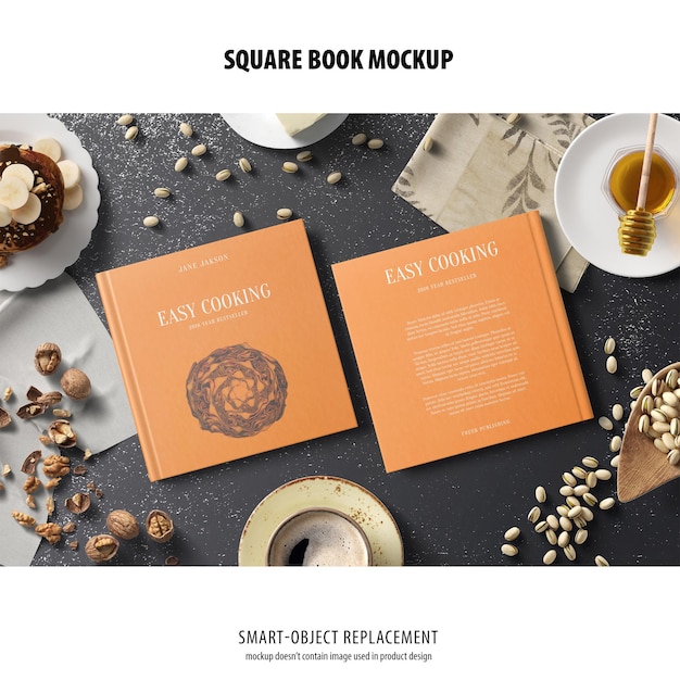 Square book mockup