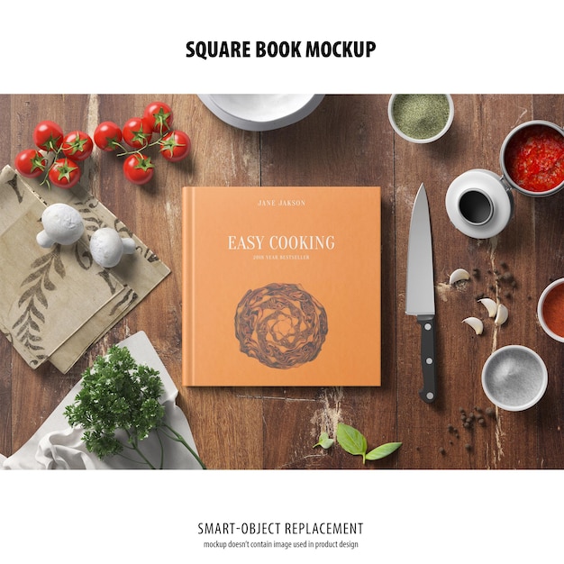 Square Book Mockup