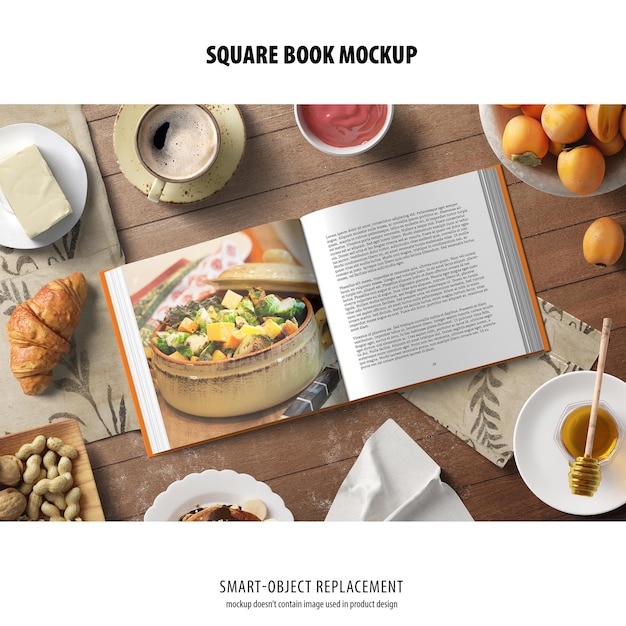 Square Book Mockup