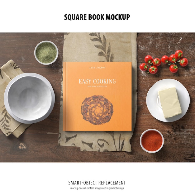 Square Book Mockup