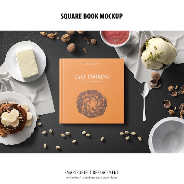 Square book mockup