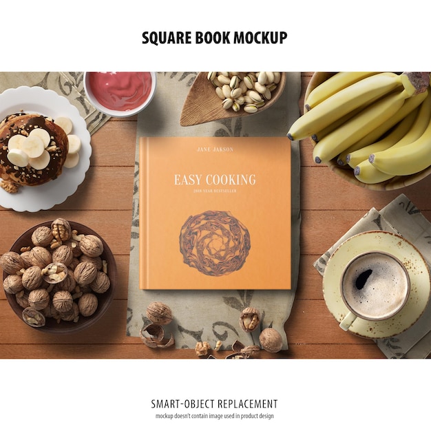 PSD mockup di libri quadrati