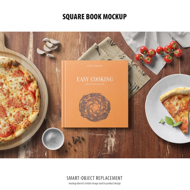 PSD square book mockup