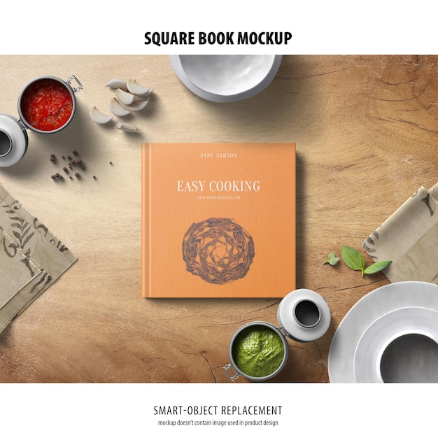 PSD square book mockup