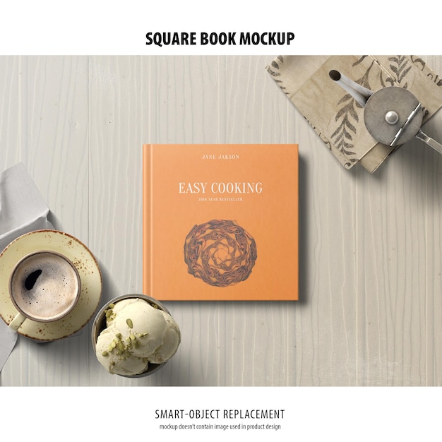 Square Book Mockup