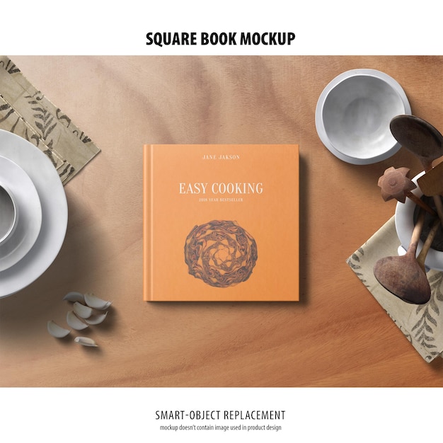 Square Book Mockup