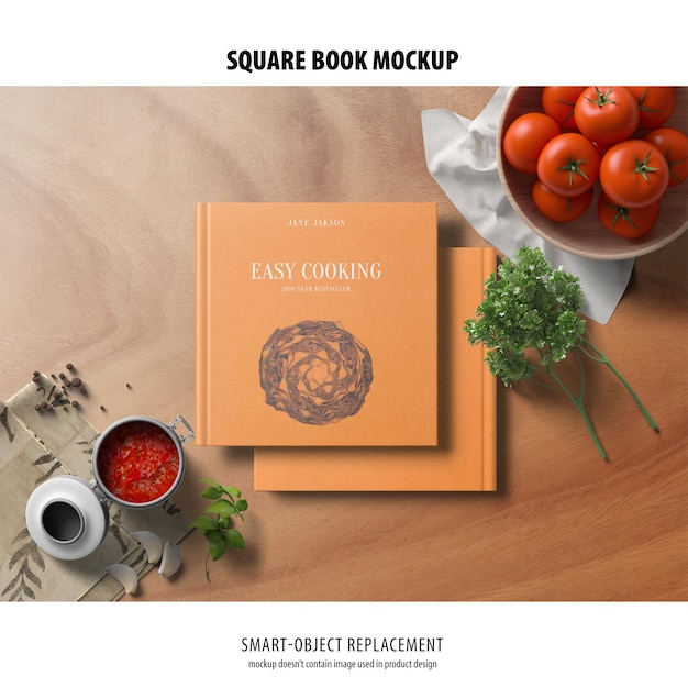 PSD square book mockup