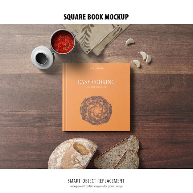 PSD square book mockup