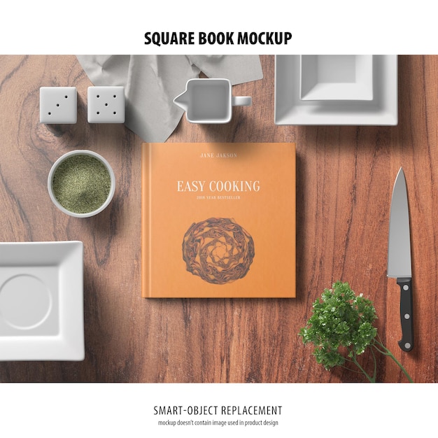 Square book mockup