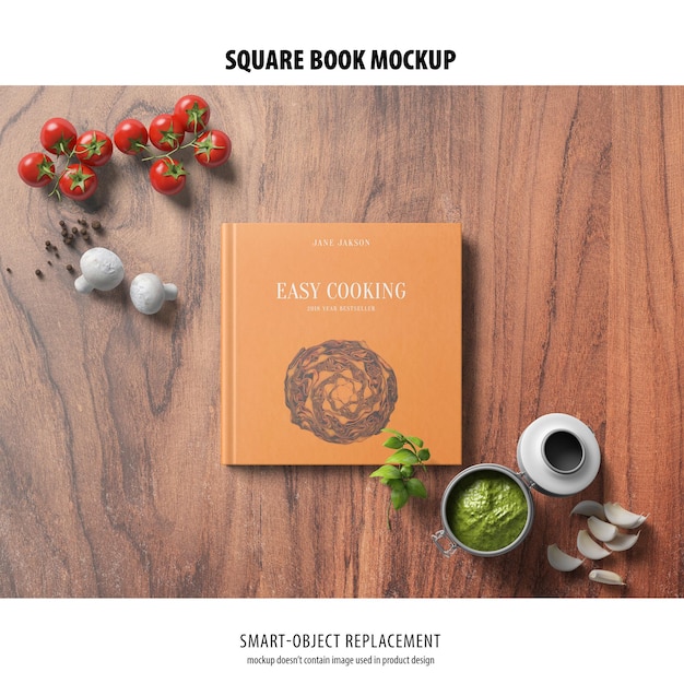 Square Book Mockup