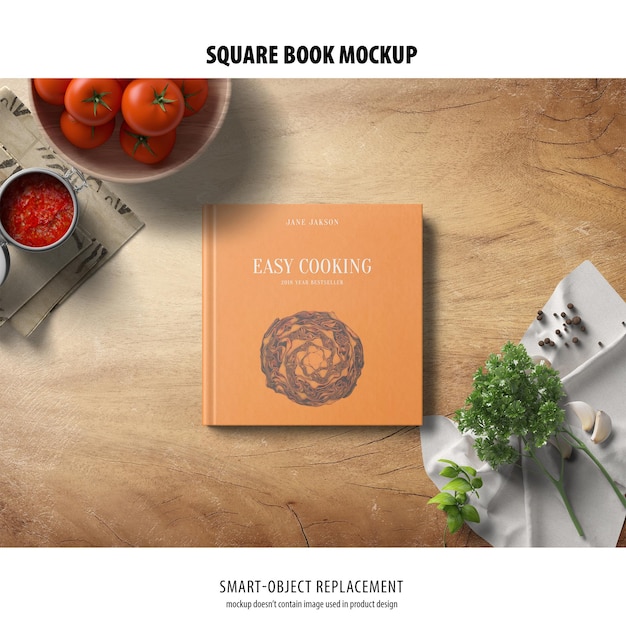 Square book mockup