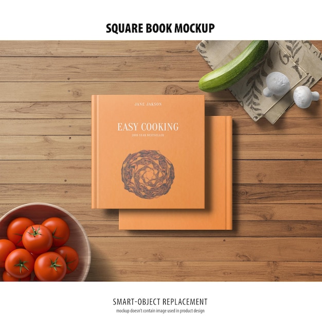 PSD square book mockup