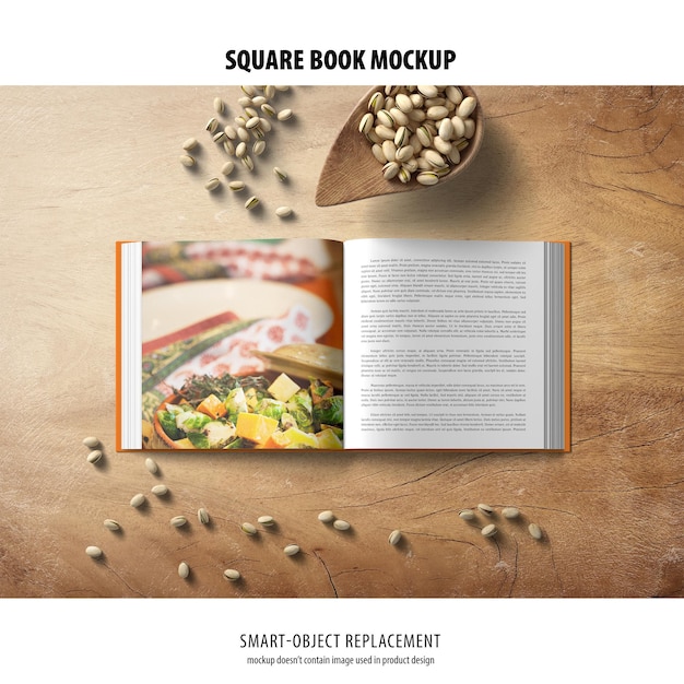 Square book mockup