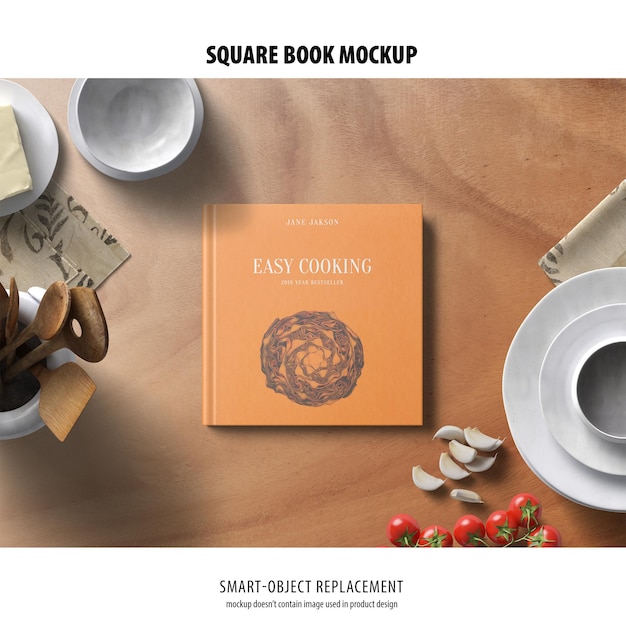 Square book mockup