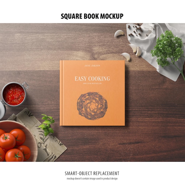 Square book mockup