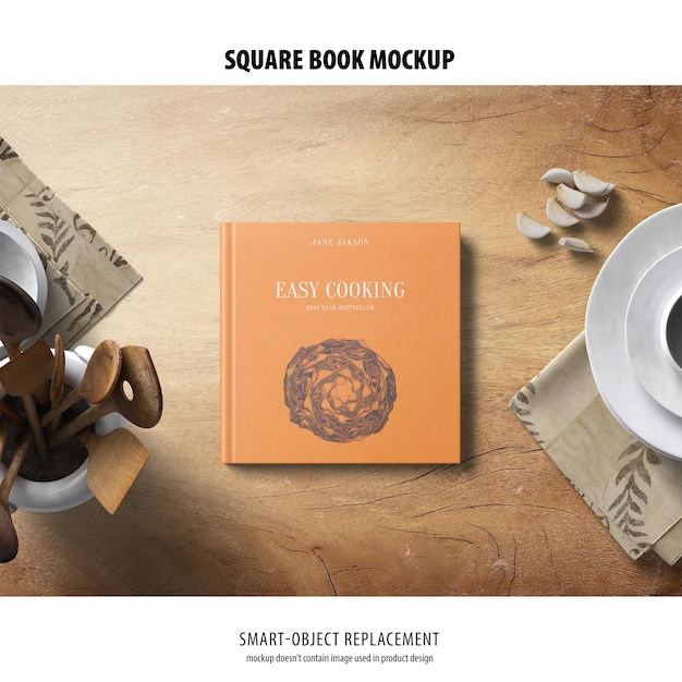 Square book mockup