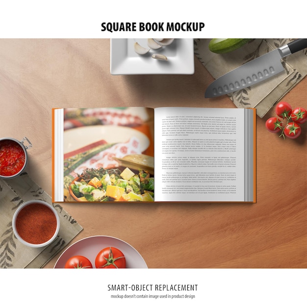 Square book mockup