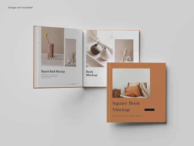 PSD square book mockup