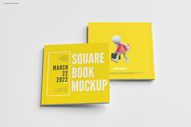 PSD square book mockup