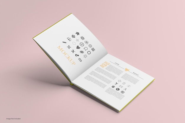 Square book mockup