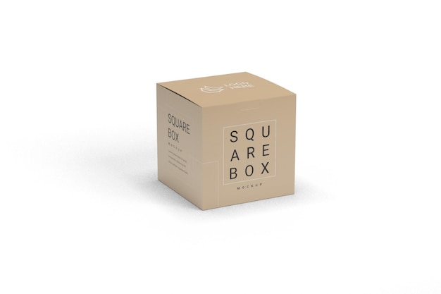 Square Box Mockup 3D Rendering