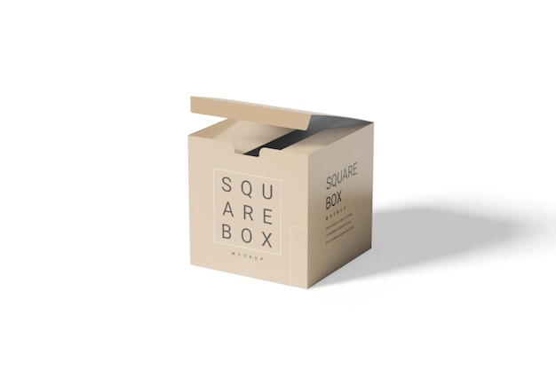 Premium PSD | Square box mockup 3d rendering
