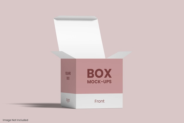 square box packaging mockup design isolated