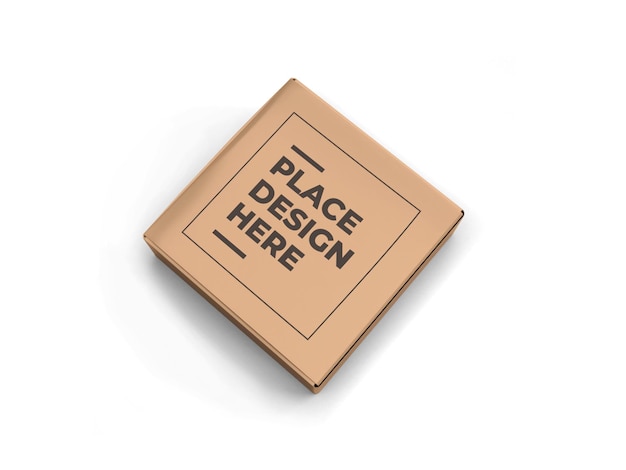 Square Box Packaging Mockup Isolated