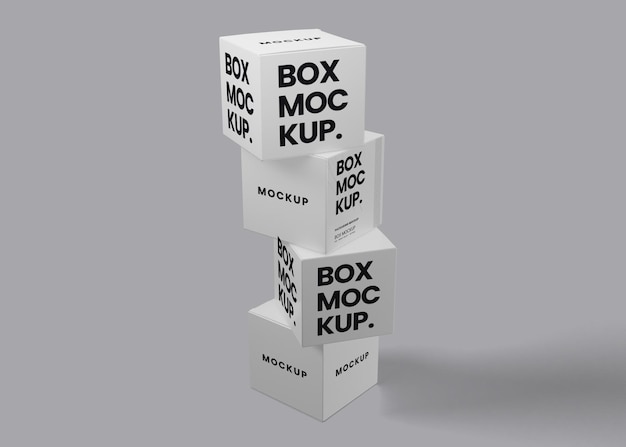 Square box packaging mockup