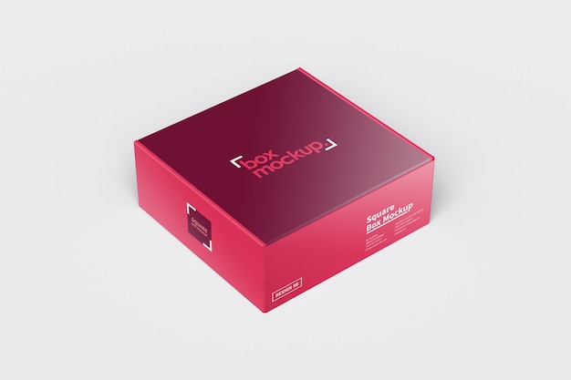 PSD square box packaging mockup