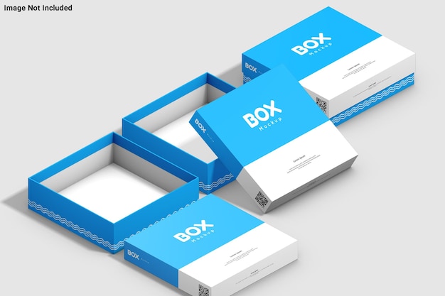 Square box packaging mockup