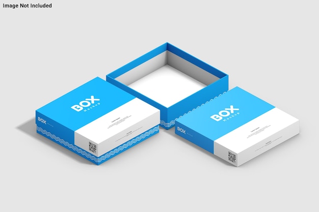 Square Box Packaging Mockup