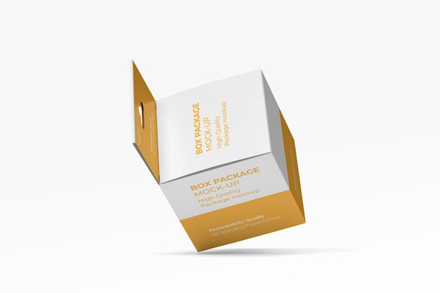 Square Box Packaging Mockups with Hanger